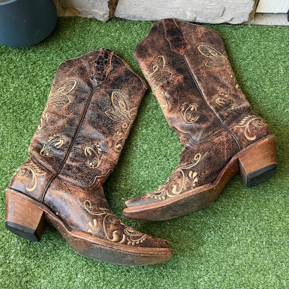 Circle G Dragonfly Embroidered Women’s Western Boots - Picture 6 of 10